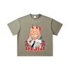 260 GSM Double Yarn 32 Count 100% Cotton Chainsaw Man V51 Power Print Unisex Heavy Cotton T Shirt