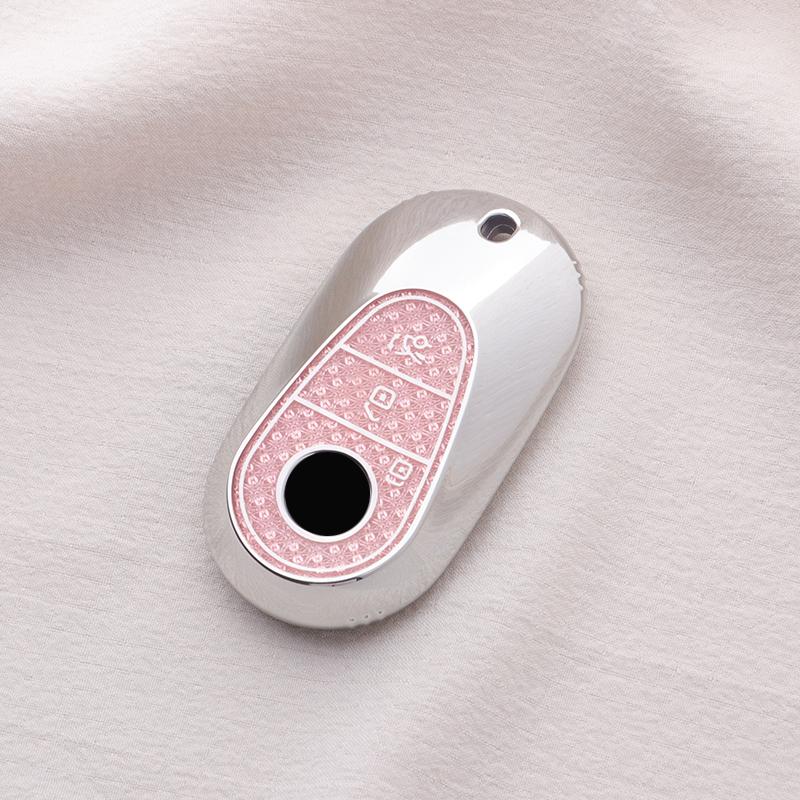 Crystal Pink Tpu for Mercedes Benz 2022 C S Class W206 W223 S350 C260 C300 S400 S450 S500 Auto Car Key Case Cover Fob Keychain