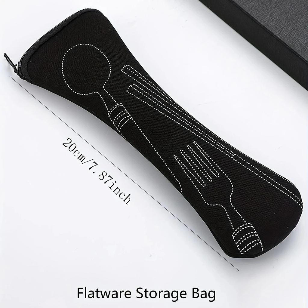 1pc-Cutlery Storage Bag Set - Zippered Cutlery Protective Case - Portable and Durable Cutlery Bag