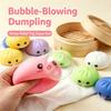 Bubble Blowing Dumpling Steamed Bun Squishy Vinyl Squeeze Fidget Sensory Toy Stress Relief Decompression Desk Decor Party Favors