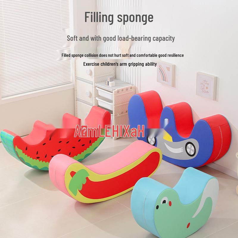 Sensory Integration Watermelon Rocking Horse - Soft Early Education Rocker for Kindergarten and Indoor Play