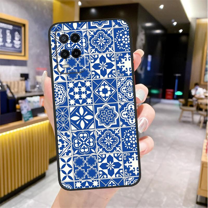 Moroccan Tile Case For Oppo A98 A18 A38 A58 A78 A60 A80 A40 A96 A76 A16 A94 A74 A54 A15 A17 A57 A77 A5 Pro