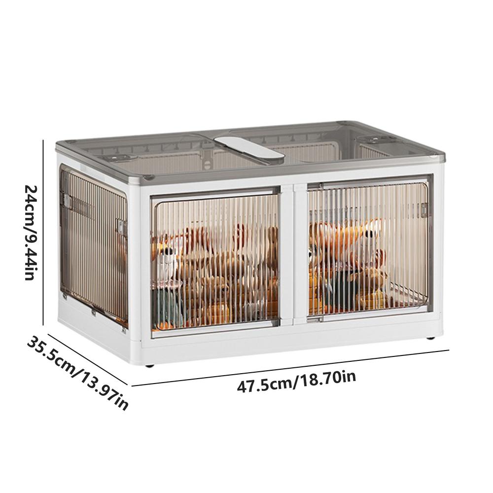 Folding Storage Bins Collapsible Storage Bins With Doors Collapsible Trunk Organizer With Wheels Stackable Closet Bin For