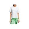 Adidas Solid Color Logo Print Loose Round Neck Short Sleeve T-Shirt Women Tops White HR9167