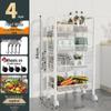 Multi-Layer Kitchen Storage Rack with Wheels for Microwave and Vegetables