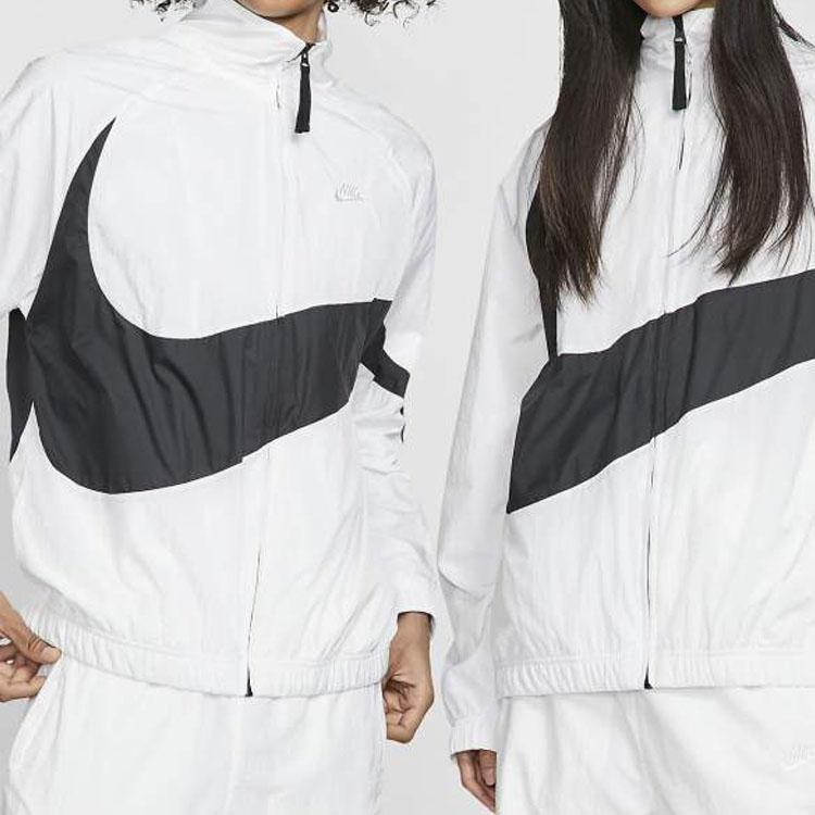 Nike Full Zip Woven Jacket With Geometric Pattern Men Jackets White AR3132-100