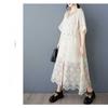 Women's Loose and Fashionable Floral Patchwork Versatile Mid To Long Style Dress with Temperament