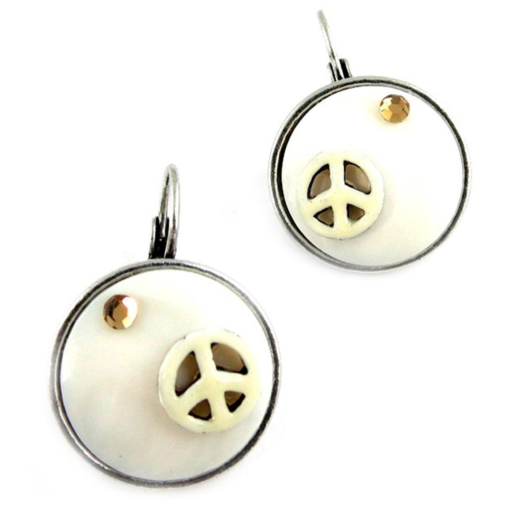 NOA [G0367] - Bílé náušnice 'Nacre en Folie' se šátkem