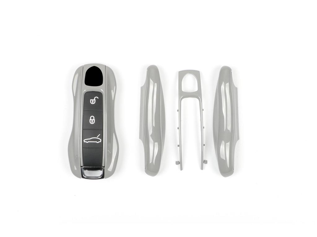 Dull Gray Key Shell for Porsche Cayenne, Macan, 911, Panamera, 718, Taycan
