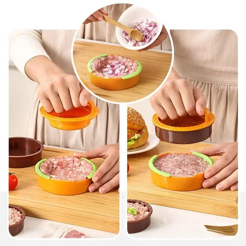 Round Hamburger Burger Press Beef Grill Food-Grade ABS Hamburger Helper Meat Press Cutlets Patty Maker Mold Kitchen Gadgets LIJI