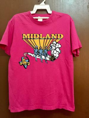 NEW Midland Country Band Short Sleeve Cotton Pink All Size Shirt Unisex T-Shirt