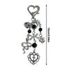 Y2K Punk Heart Snake Bow Pendant Keychain Personality Sweet Cool Beaded Keyring  Bag Charms Key Holder Gifts