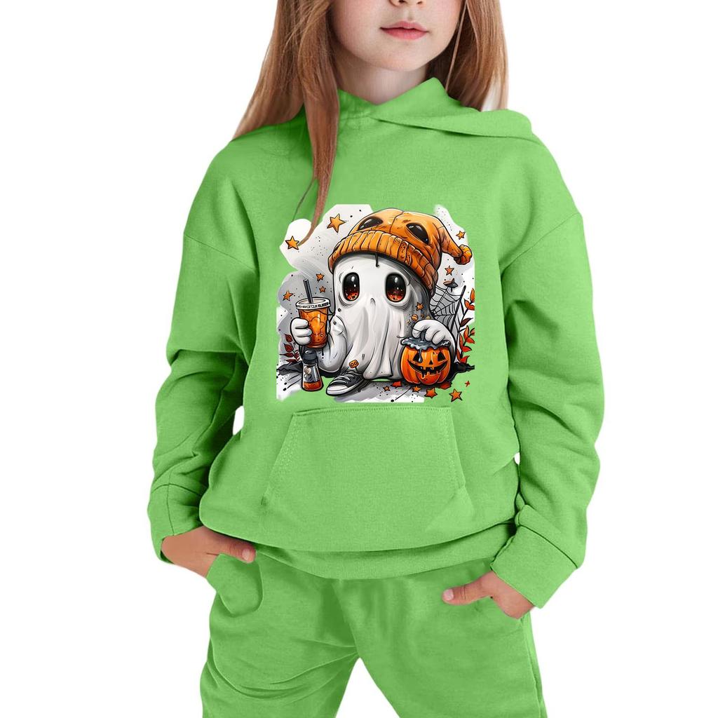 Kids' Hooded Sweatshirt with Halloween Print for Festive Wear