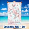Floral Garden Theme Beach Towel Personalized Custom Name & Text Soft Quick Dry Beach Towel for Swimming Travel
