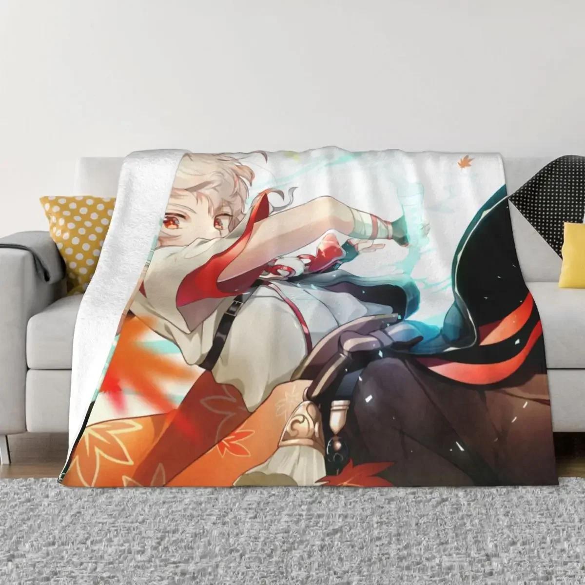 Kaedehara Kazuha Genshin Impact Blankets Fleece All Season Cozy Super Warm Throw Blanket for Sofa Couch Rug Piece 75X95CM