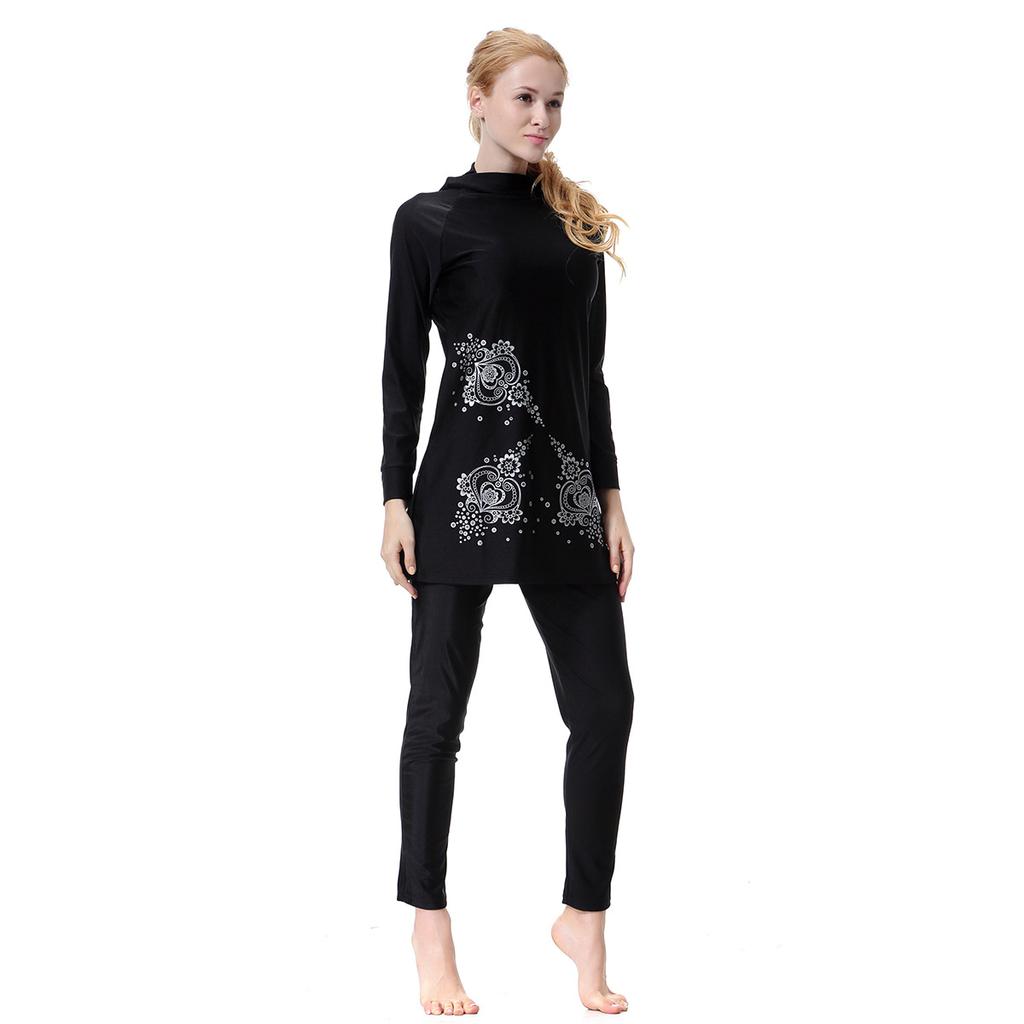 Women Muslim Swimwear Full Coverage  Comfortable Swimming Suit Highly Elastic  Muslim Bathing Suit With Cap Plus Size