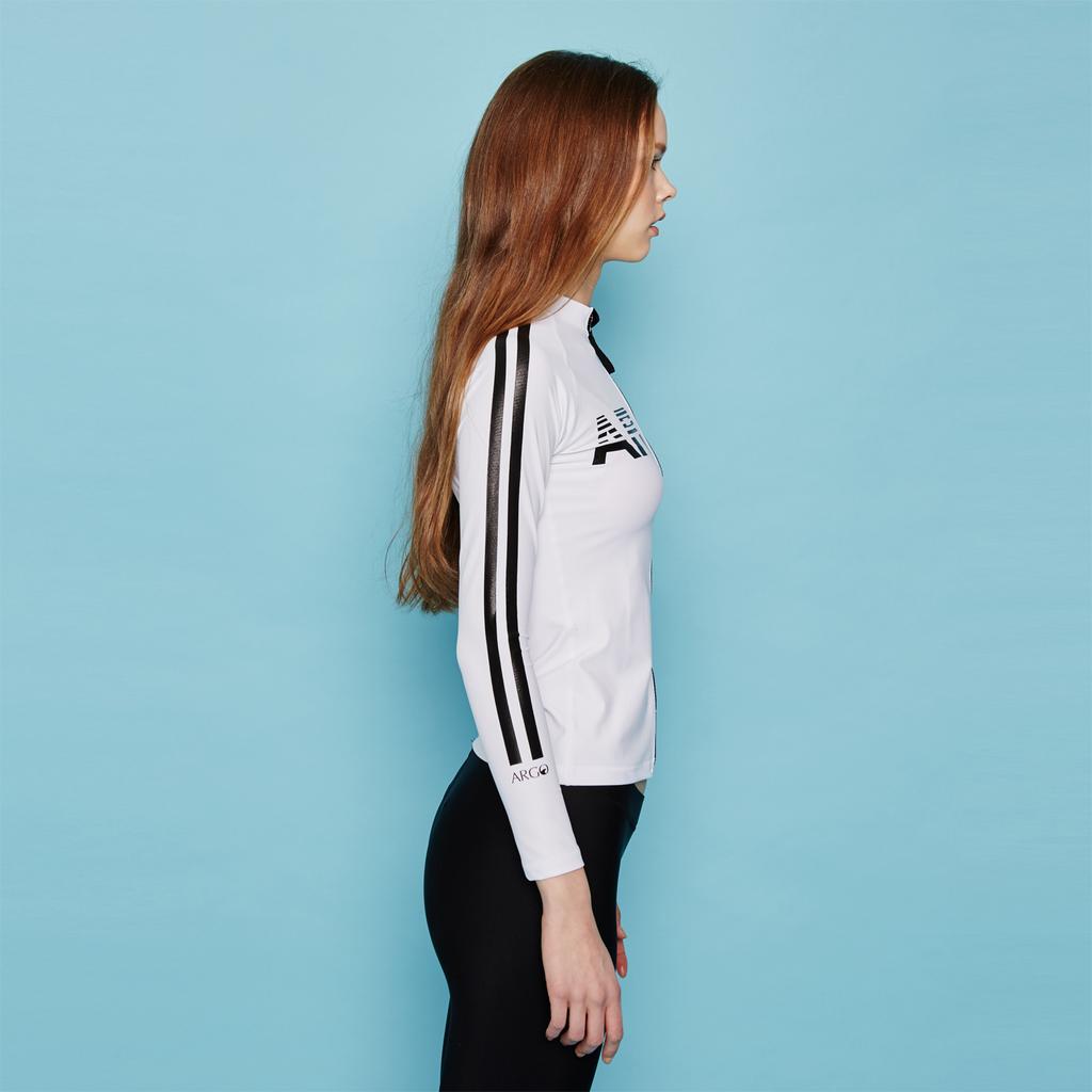 ARGO Line (Wh) Women'S Zip-Up Rash Guard Top