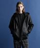 Schott NYC Leather Size Full-Zip Parka, Men's, 2XL, Black, 010, 782-3950080