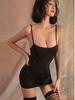 High Elastic Ice Silk Slip Dresses For Women Sexy Sheer Mini Pencil Dress Woman Clothing Allure Night Club Party Miniskirts New