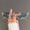 New Cross-border Retro Cat's Eye Half-frame Sunglasses Fashion Personality Modern Online Celebrity Street Sunglasses Women Sunglasses Men Sunglasses