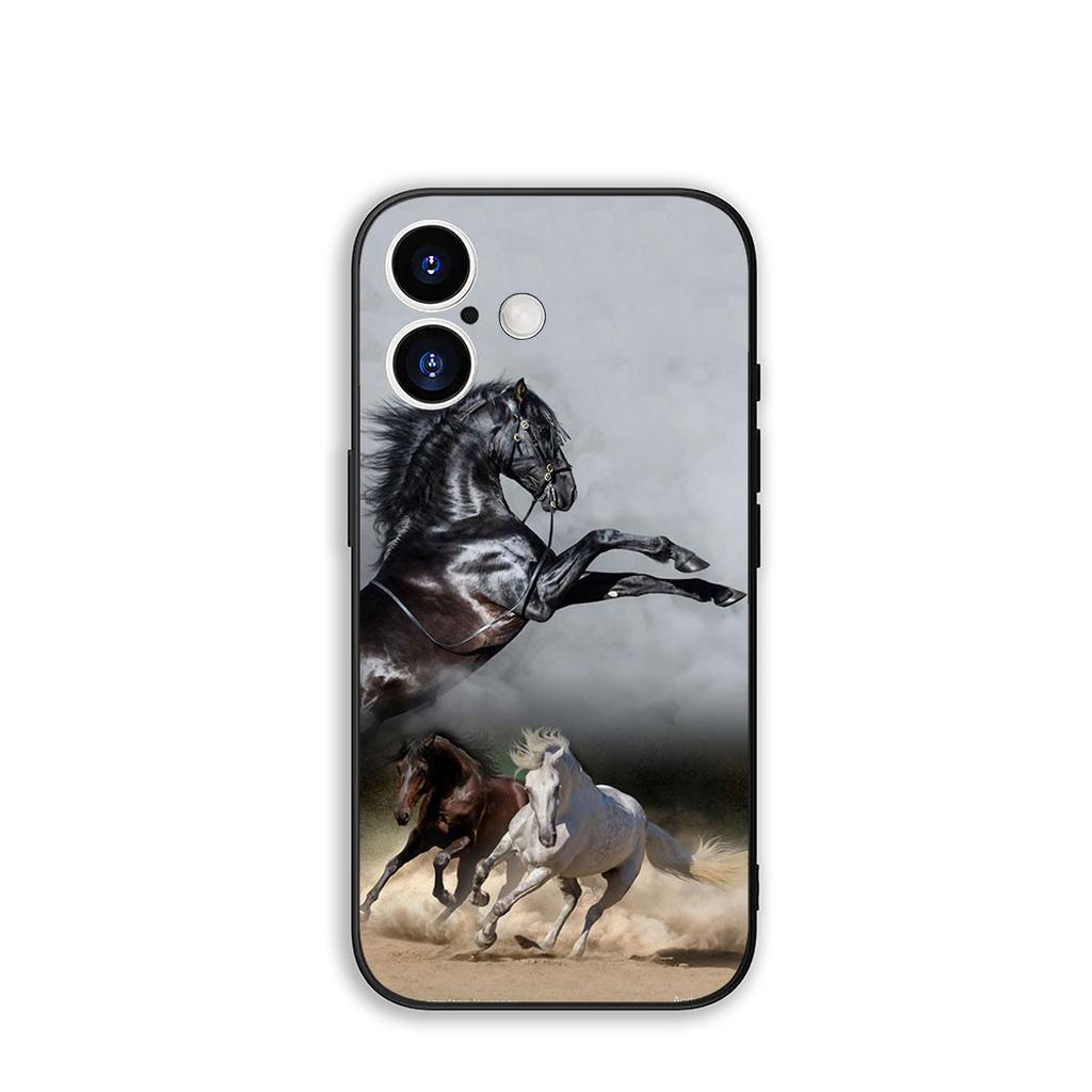 Cover Running Wild Horse Black for Motorola Moto G04 G13 G14 G22 G23 G20 G32 G34 G35 G64 G82 G84 G53 G60 G72 E14 E15 E13 Case
