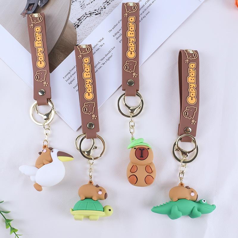 Capibala Keychain Cute Capybara Backpack Pendant Car Keychain Children's Doll Machine Small Gift