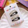 Minimalist Black White Polka Dot Geometric Hair Clip Retro Fabric Water Droplet BB Edge Bangs Clip Fashionable Accessory