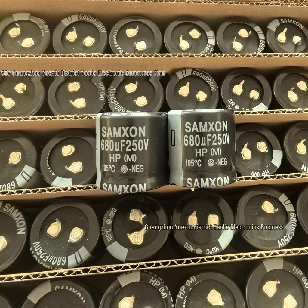 Original SAMXON 250V 680µF 30×30mm Horn-shaped Through-hole Electrolytic Capacitor