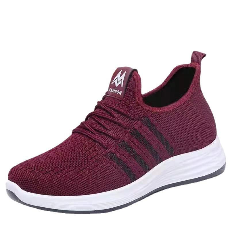 New women's shoes spring and autumn versatile breathable flying weaving women's comfortable casual shoes women's sports shoes running casual