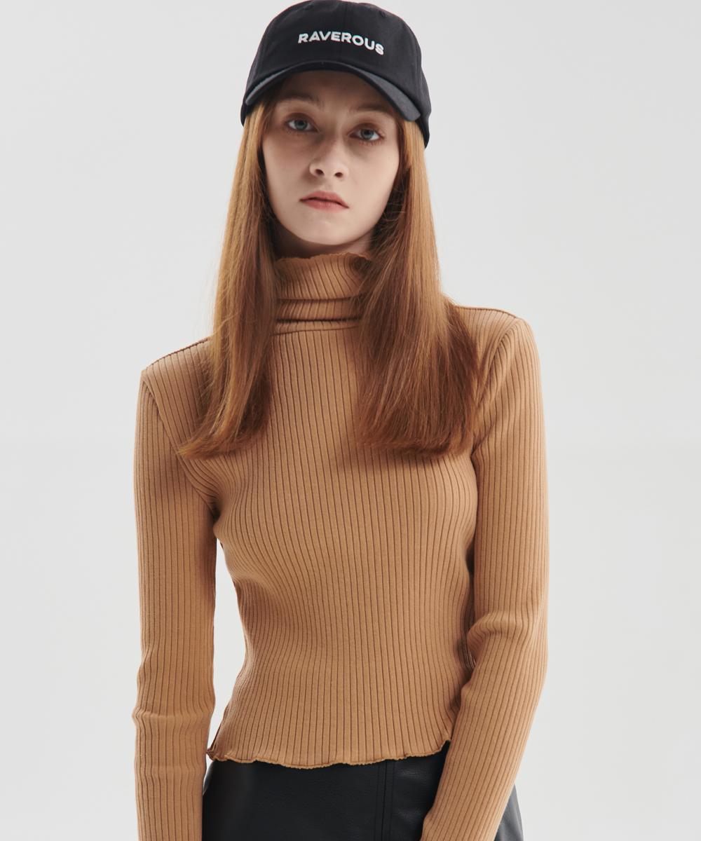 Raverous Rvs Turtleneck T-Shirt Beige Free(1)