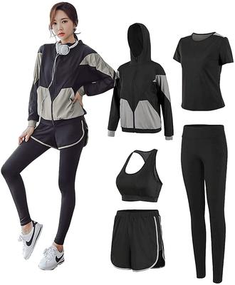 Zestaw odzieży treningowej DawnRain Fitness dla kobiet, 5-częściowy