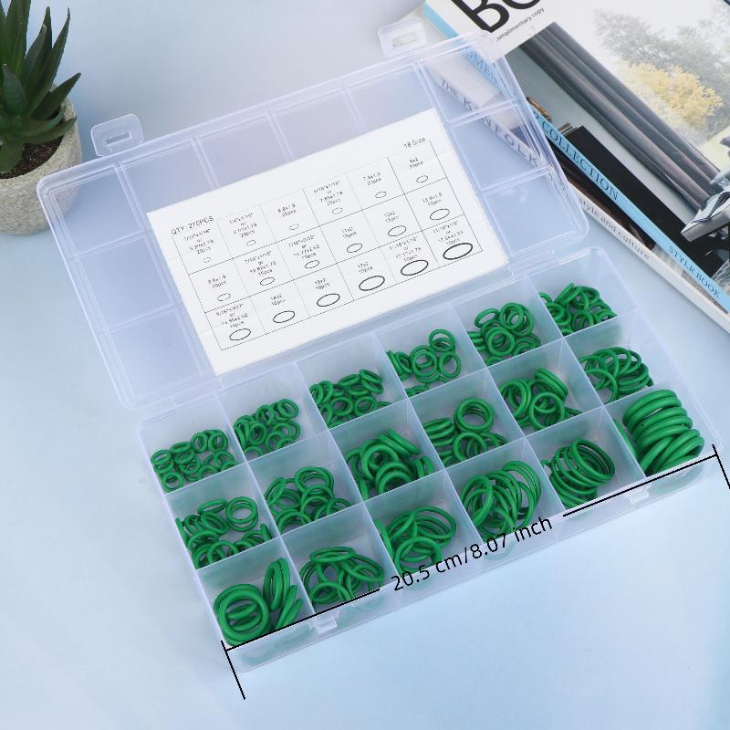 Juego de Juntas Tóricas de Goma Nitrílica Redondas de 270/351 Piezas Arandelas Elásticas Resistentes al Aceite Juntas de Sellado para Reparación de Fontanería de Grifo