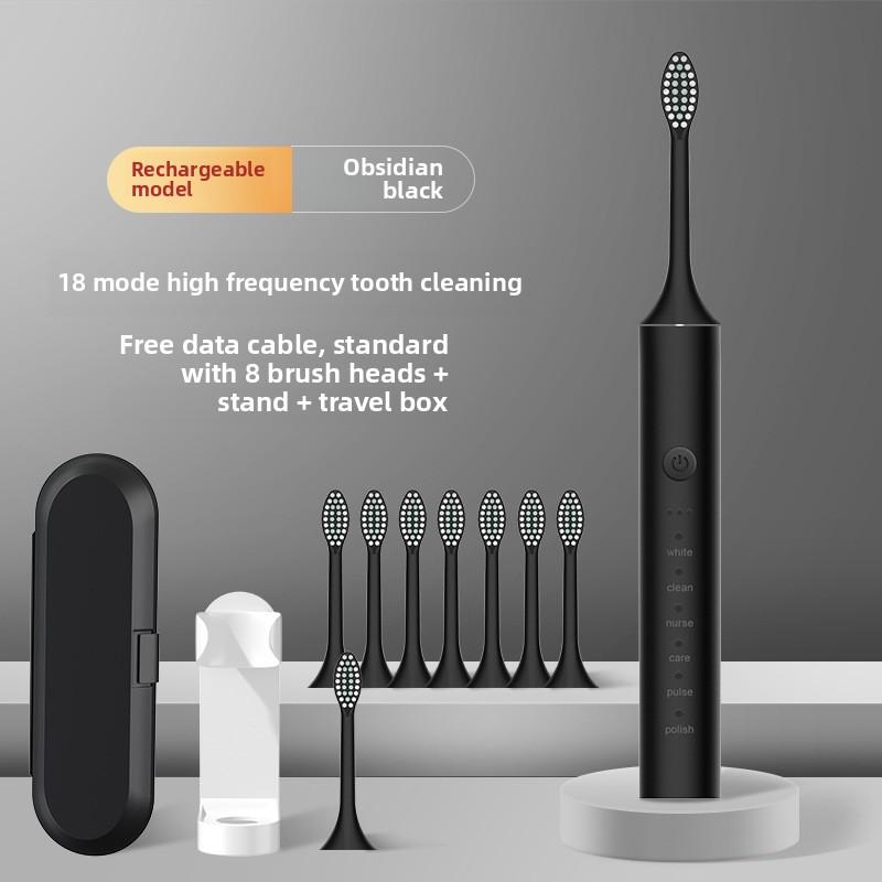 Elektryczny Zestaw Szczoteczek do Zębów Metalowy Trzonek 18-biegowy Dla Dorosłych Jasny Biały Automatyczne Ładowanie Wodoodporna Soniczna Miękka Włosie Szczoteczka dla Pary