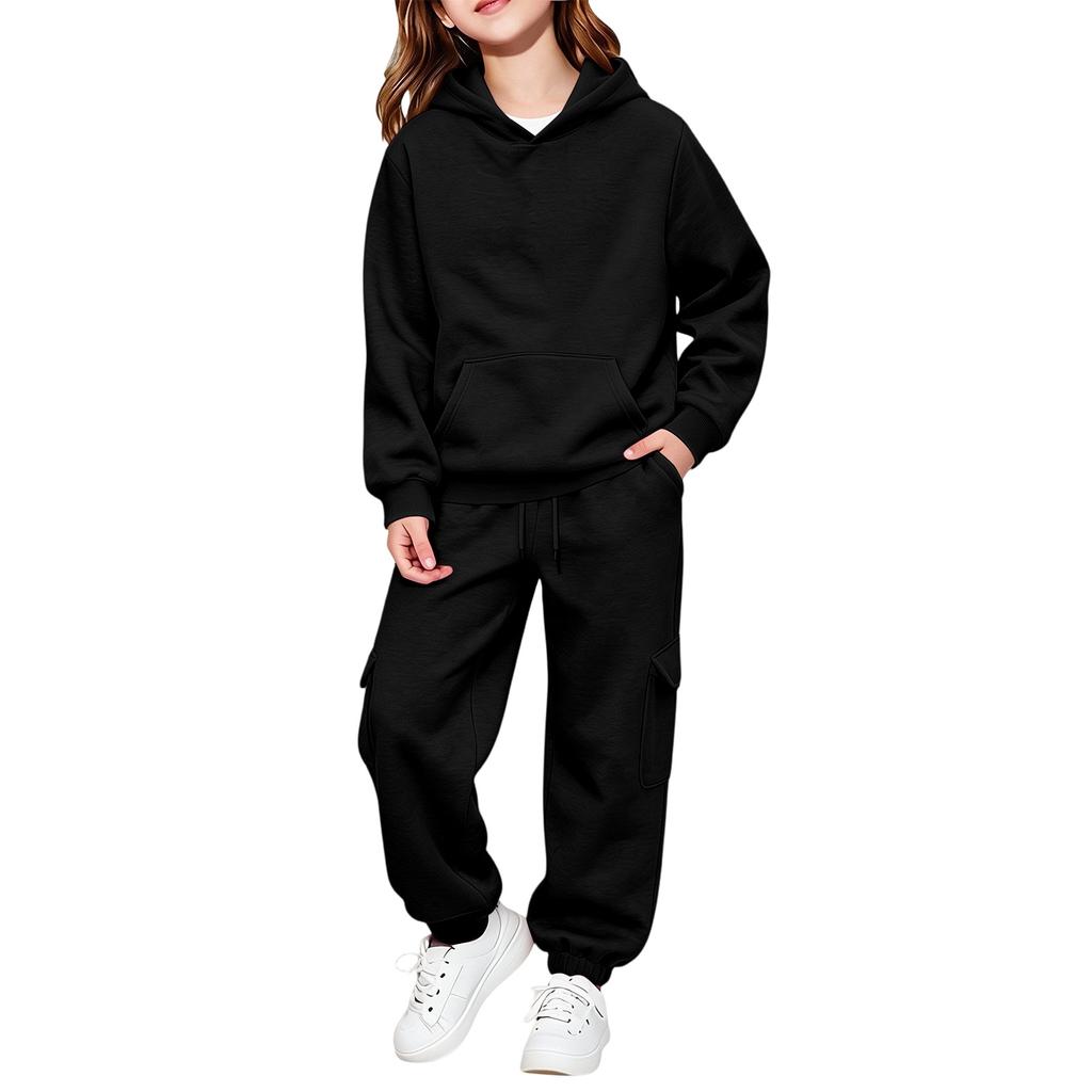 Set Felpa con Cappuccio e Maniche Lunghe Colorata per Bambini e Bambine