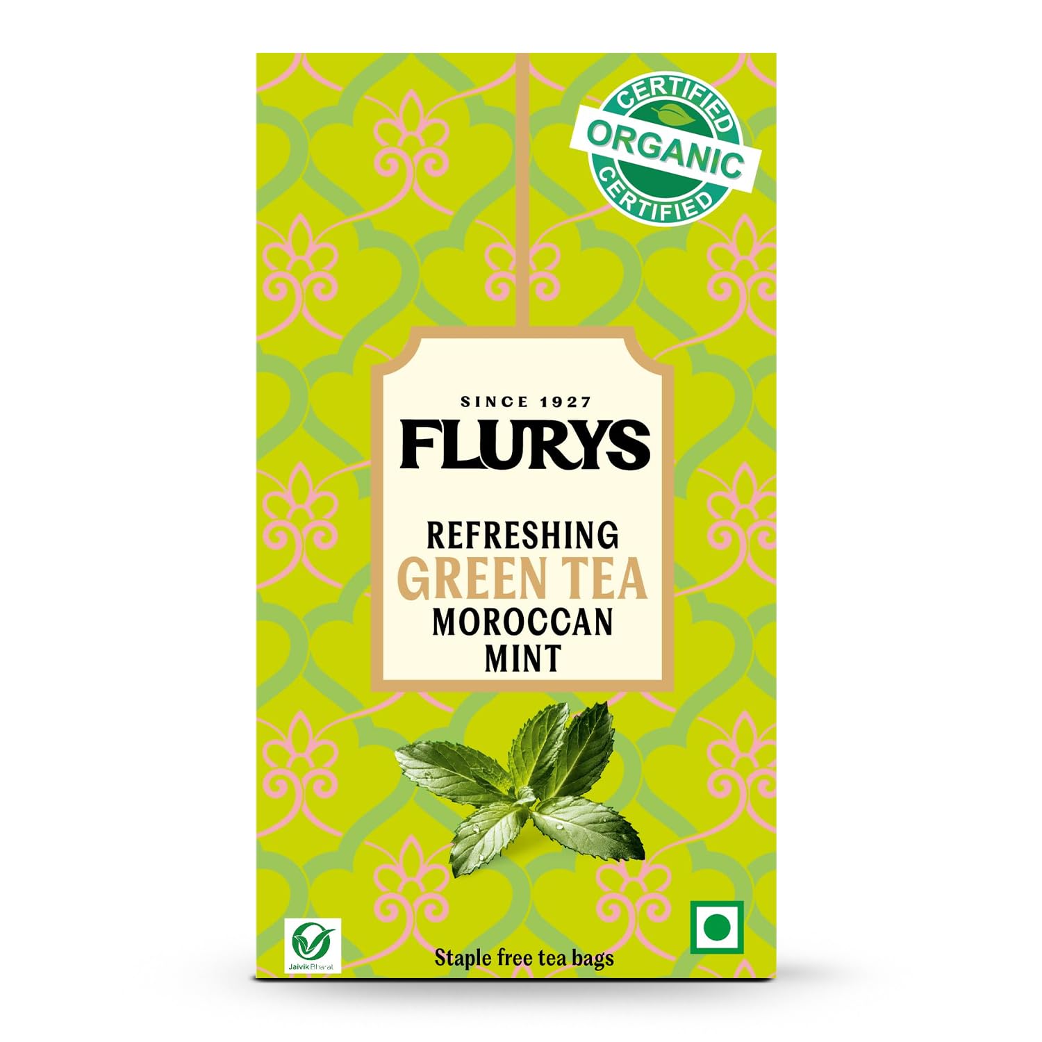 

Flurys Green Tea Moroccan Mint | Premium Mint Green Tea Bags | Refreshing & Cooling Blend | 100% Natural Ingredients | 25 Tea Bags