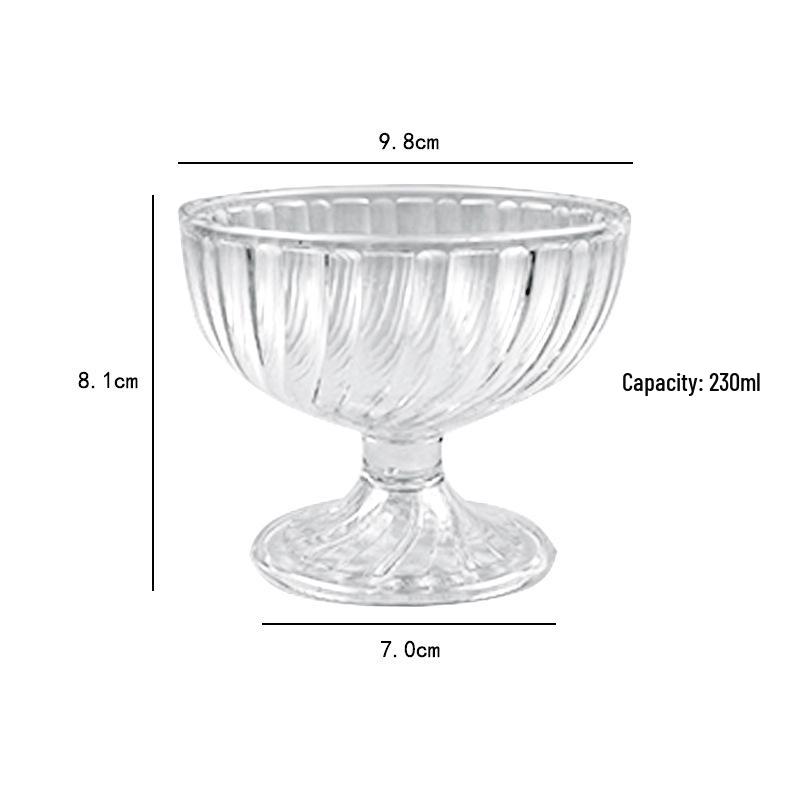 

Прозрачный акриловый стакан для мороженого и десертная пиала 230ml