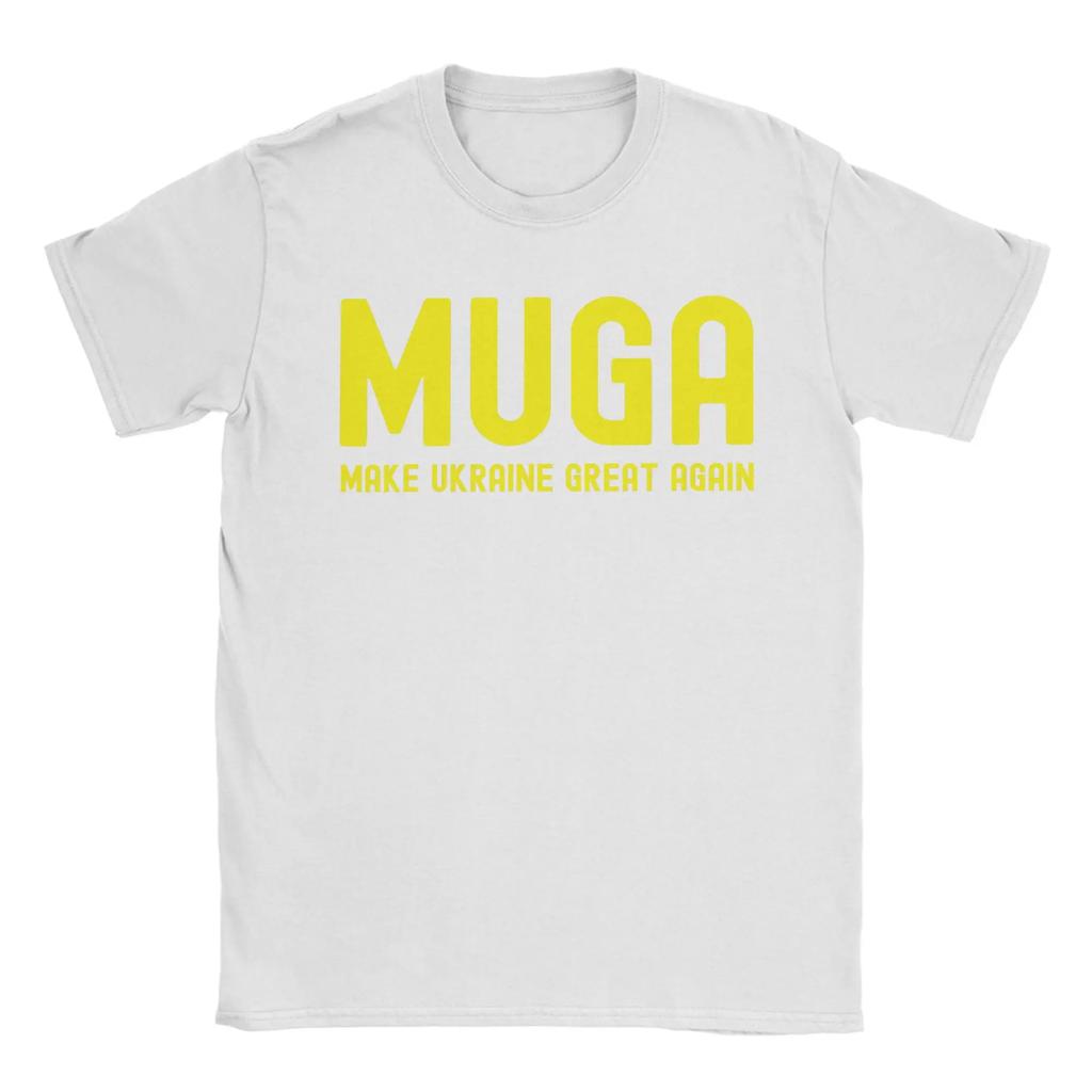 MUGA Make Ukraine Great Again  T-Shirts Men  Novelty 100% Cotton Tees Crew Neck Short Sleeve T Shirt Party Tops
