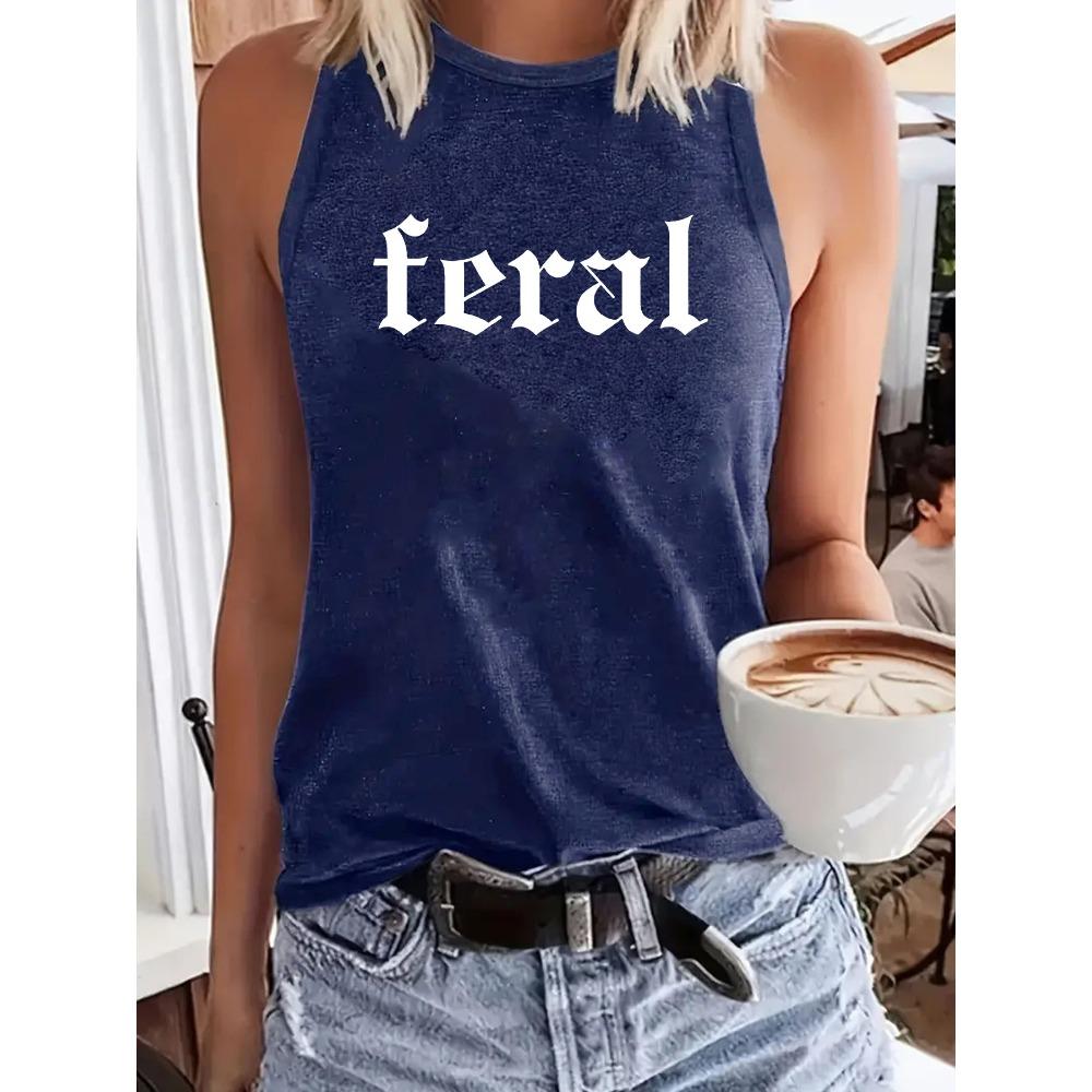 

Women s Summer Fashionable All-matching Printed Loose Vest XXL темно-синий