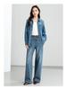 Yi Fei Women's Loose Casual Denim Shirt, Slimming Versatile Long Sleeve Retro Jacket - 2026 Spring Collection