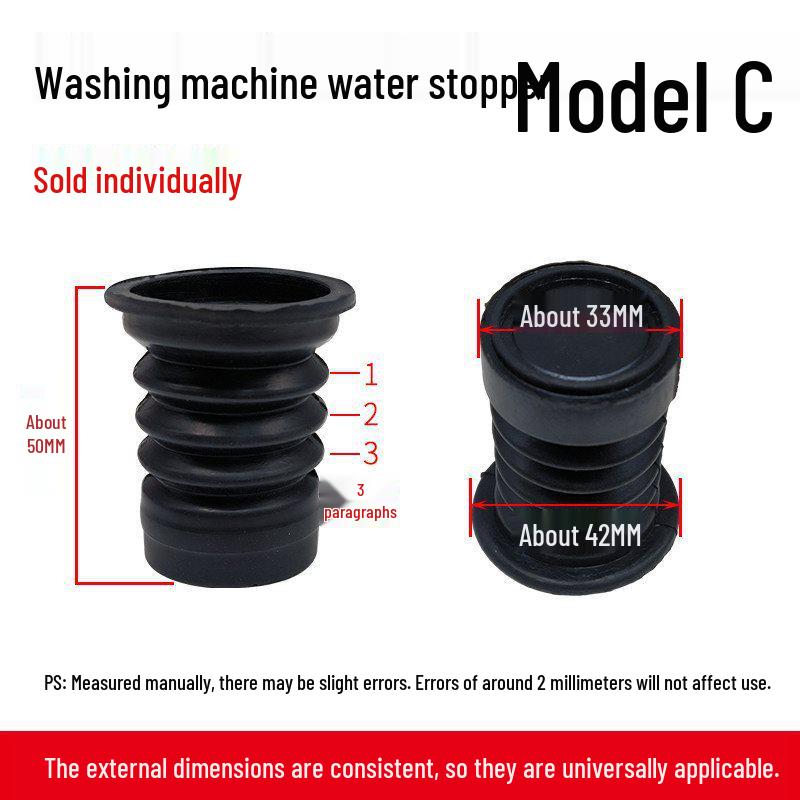Rubber Drain Plug & Sleeve with Spring for Semi-Automatic Twin Tub Washing Machine