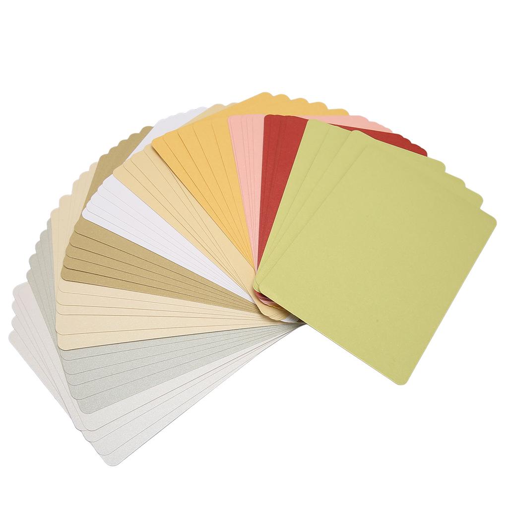 200Pcs Pearlescent Card Stock Assorted Colors Blank Metallic Cardstock Paper with Rounded Corners