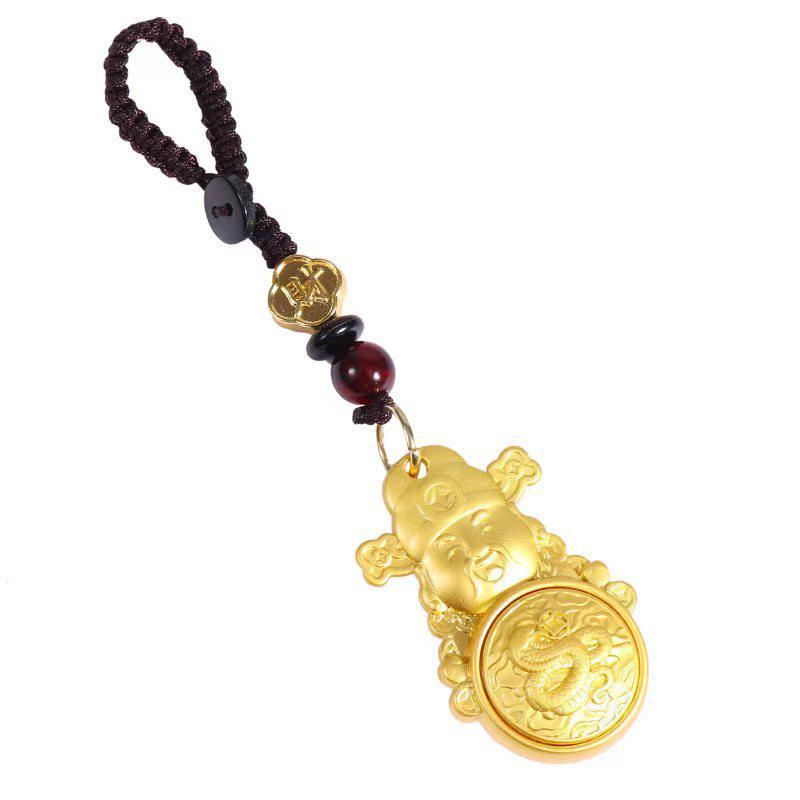 Zodiac Rotation Keychain: God of Wealth Pendant for Men & Women