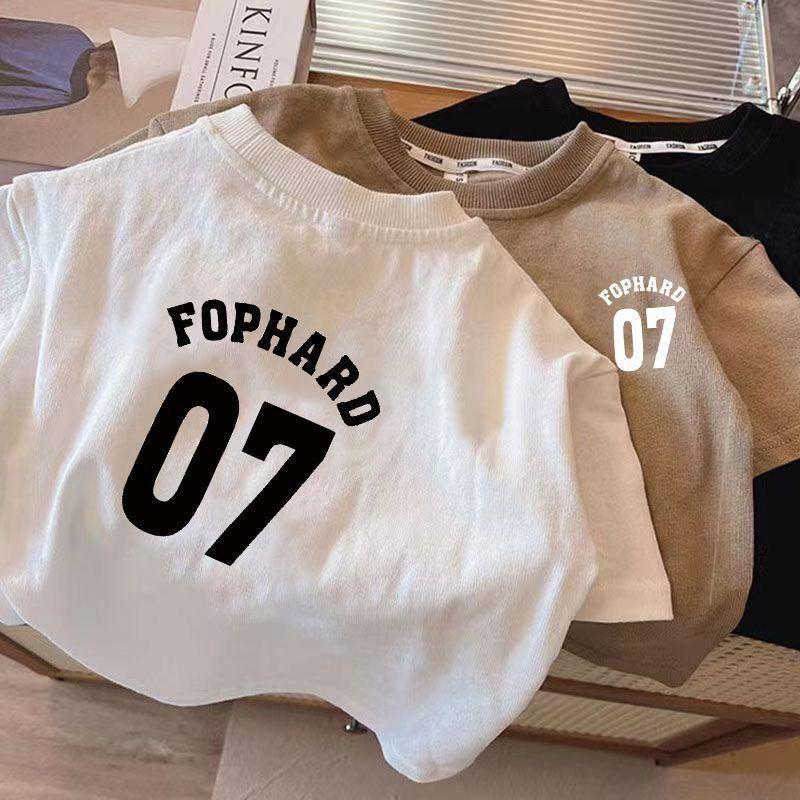 Korean Style Boys Short Sleeve T-shirt - Summer 2024 Pure Cotton Toddler Top 100
