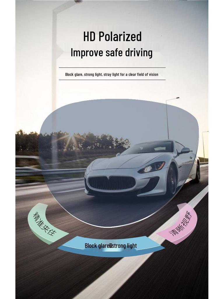 Unisex Ultra-Light Polarized Flip-Up Clip-On Sunglasses for Driving with UV Protection for Prescription Glasses