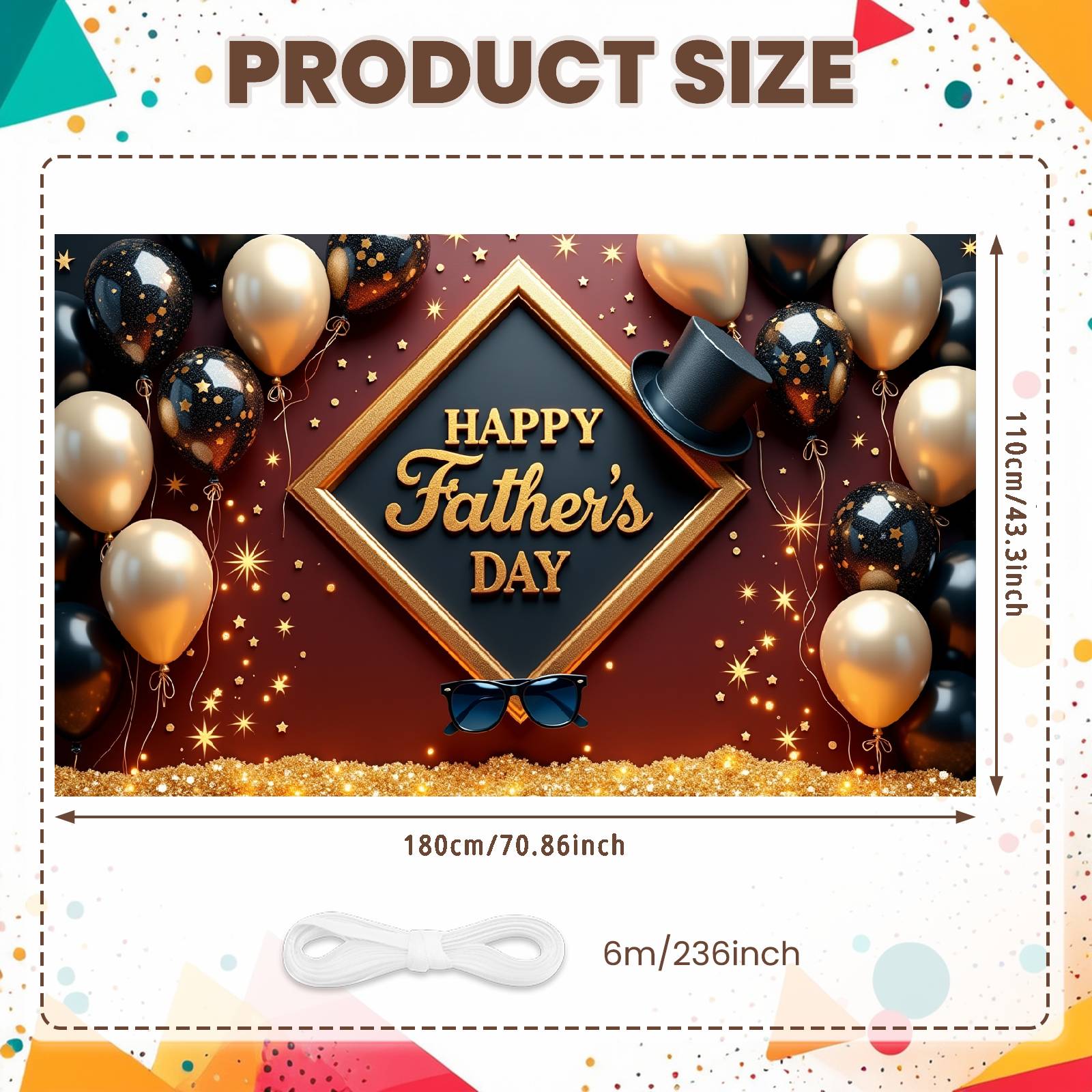 Happy Father s Day Banner Crown Decor Father s Celebration Backdrop Daddy Celebration Backdrop Mustache Design For Father s Day