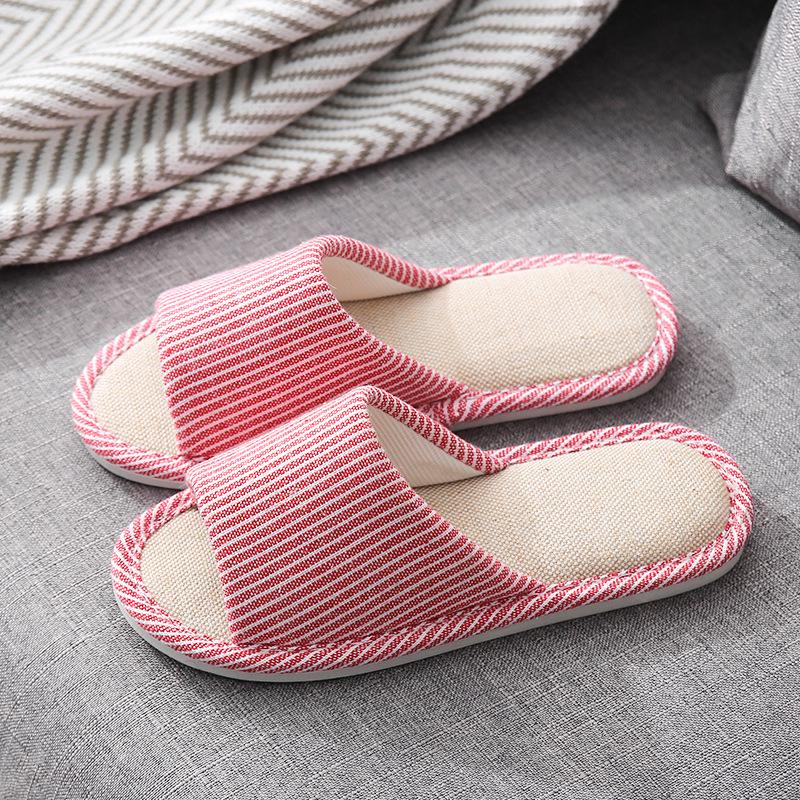 

Unisex Cotton Linen Indoor Slippers: Non-slip, Year-Round Comfort for Couples 38-39 (fits 37-38) червоний