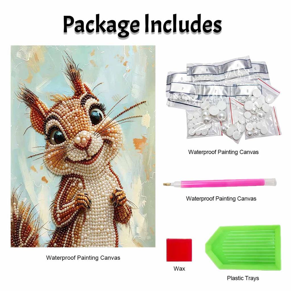 Pearl Painting Kit DIY Cute Squirrel Animal Wall Art Home Decoration Painting