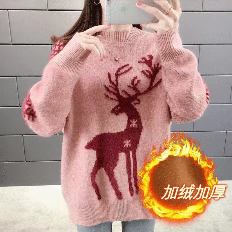 Pullover mit dickem Grundmaterial im lässigen StilLockere Herbst- und WinteroberbekleidungDamen-Winteroutfit