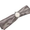 6Pcs Attractive Rose Napkin Fine Workmanship Buttons Beautifully Decorative White Bloom Flower Rose Serviette Towel