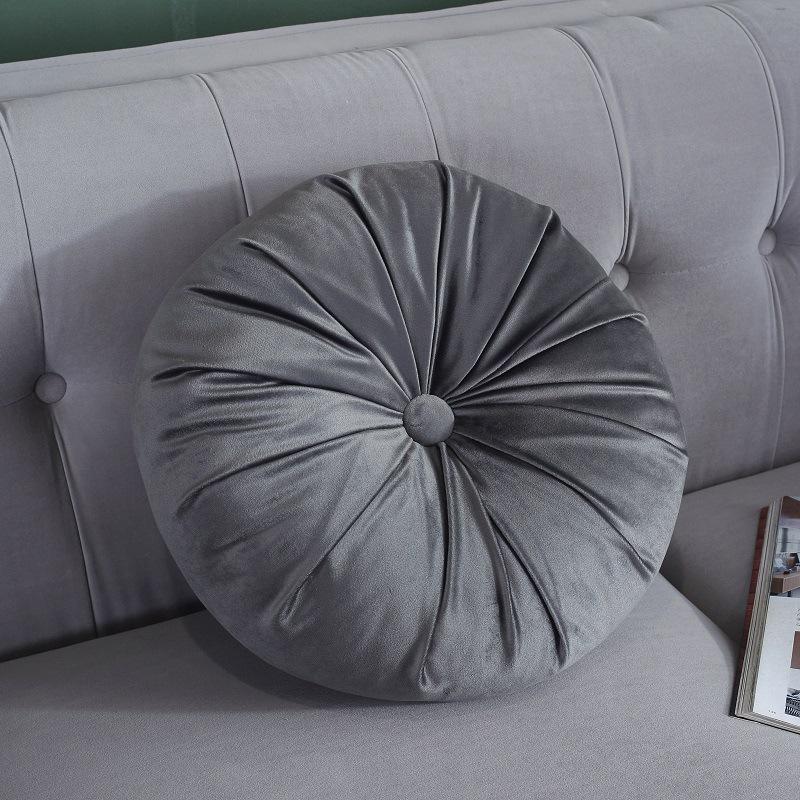 Pumpkin Pillow Solid Color Round Living Room Sofa Pillow Chair Cushion Bedside Window Lazy Seat Cushion with Core